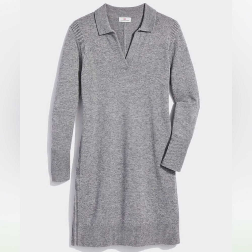 NEW Vineyard Vines Woman’s Polo Sweater Dress X-Large Gray Grey XL